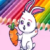 Coloring Book: Rabbit Pull Up Carrot