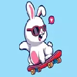 Coloring Book: Rabbit Skateboard